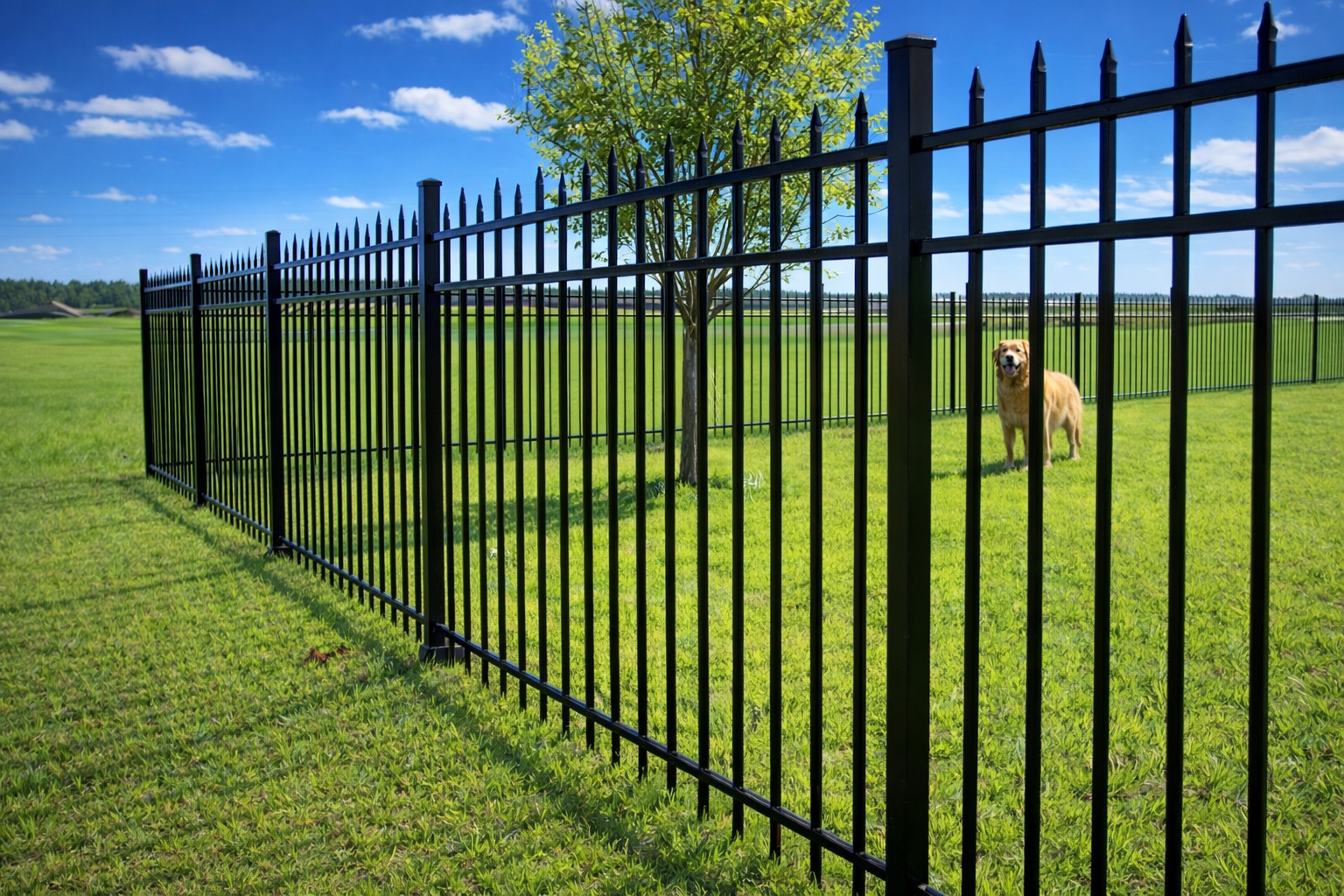 Beautiful aluminum fence installation